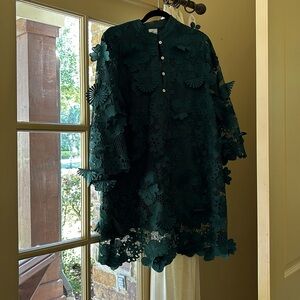 GORGEOUS dark green floral j Marie dress